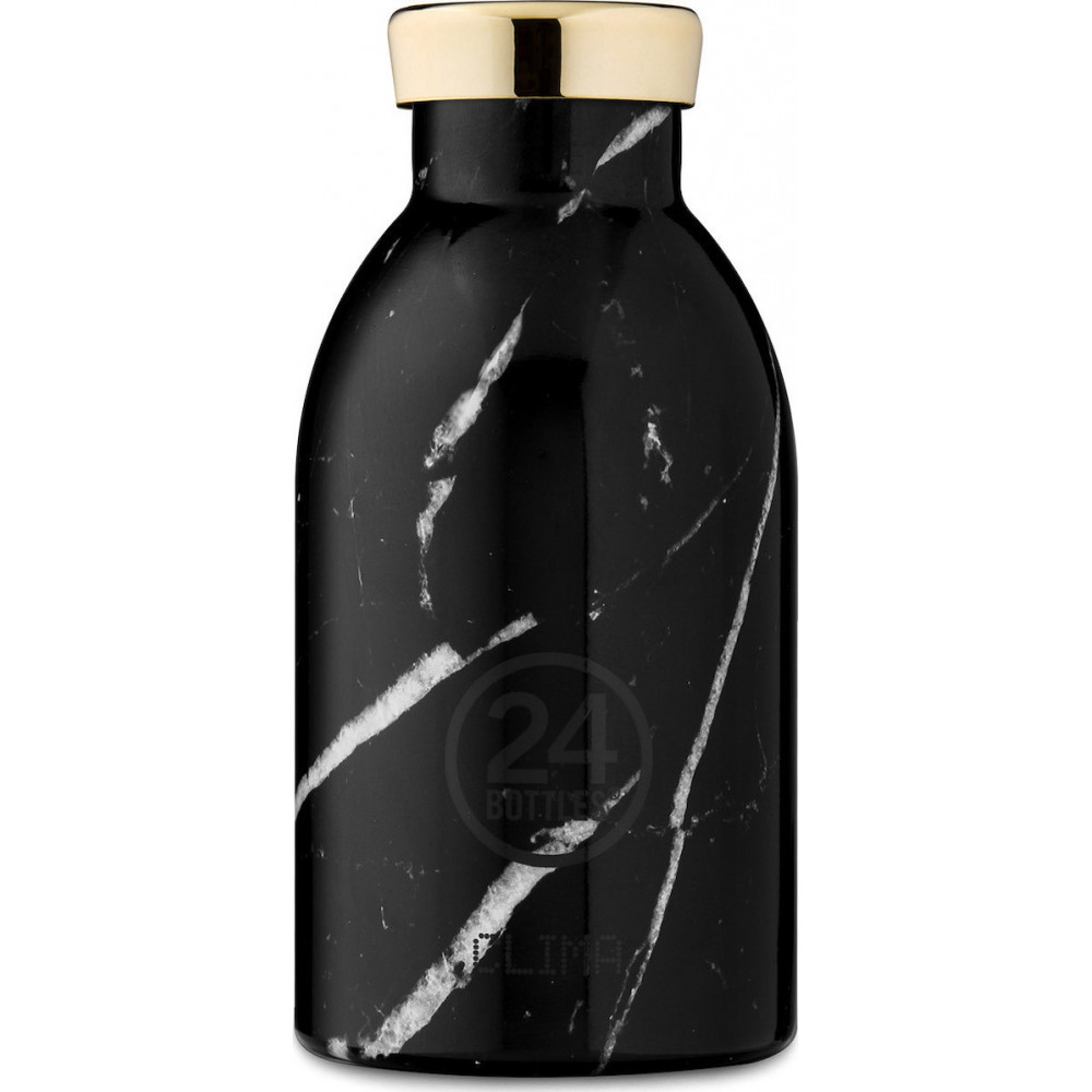 24Bottles Clima Bottle Ανοξείδωτο Μπουκάλι Θερμός 0.33lt (Black Marble)