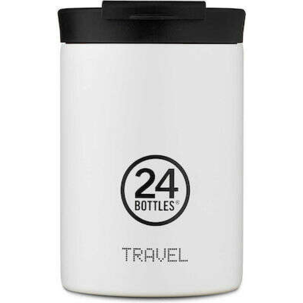 24Bottles Travel Tumbler Stone Ανοξείδωτο Ποτήρι Θερμός 0.35lt (Ice White)