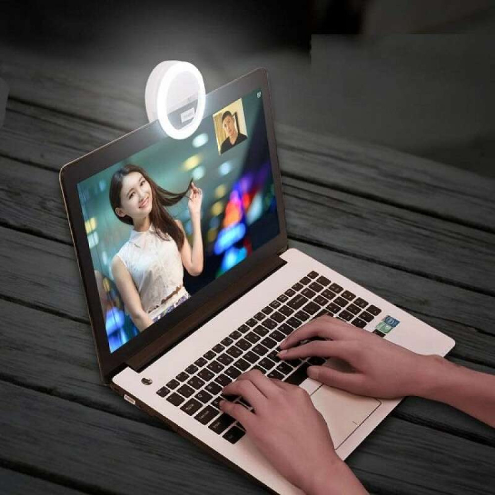 Επαναφορτιζόμενο Selfie Ring Light 28 Leds για Κινητό ή Tablet (Λευκό)