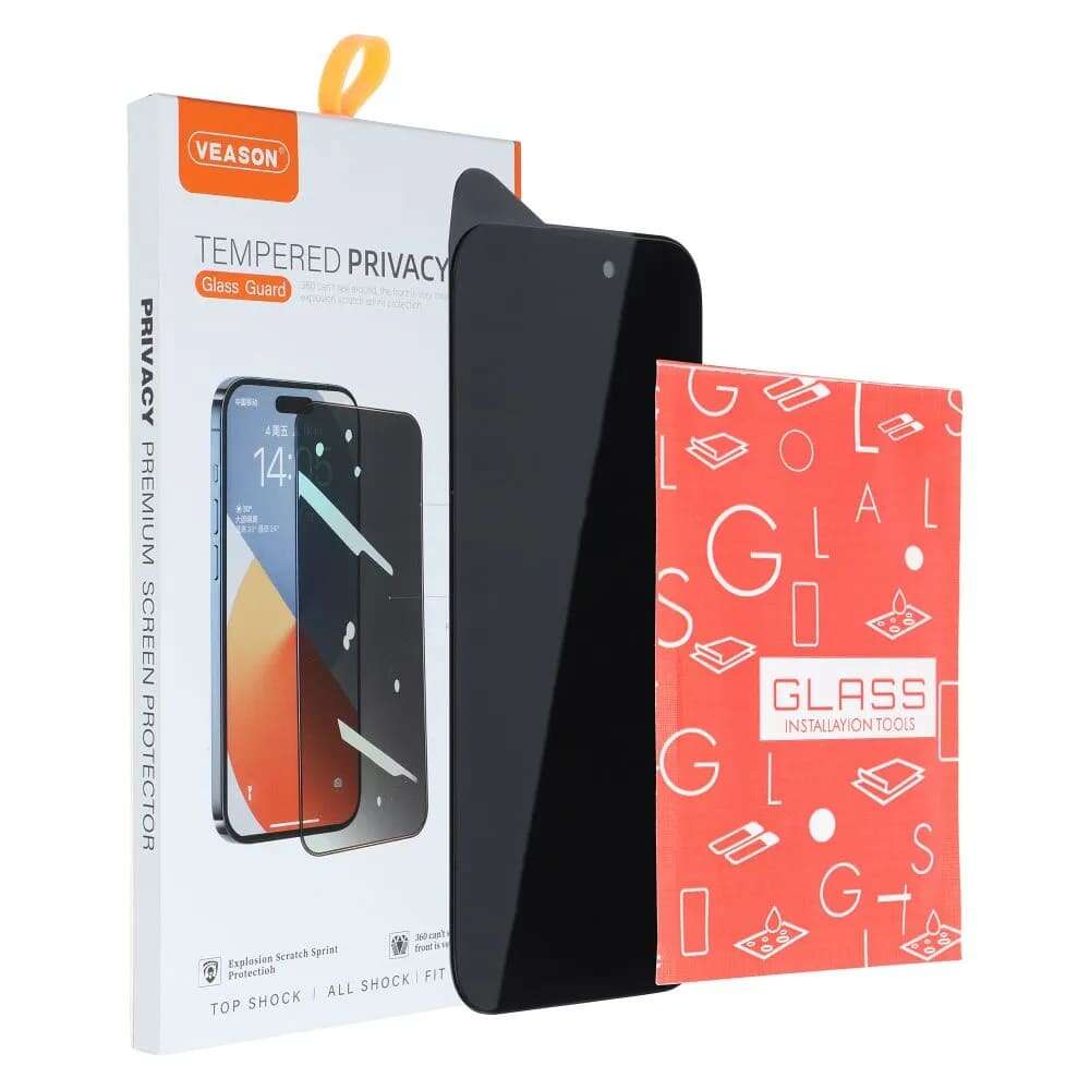 6D Full Tempered Privacy Glass for Apple iPhone 13 Pro Max / 14 Plus (Μαύρο)