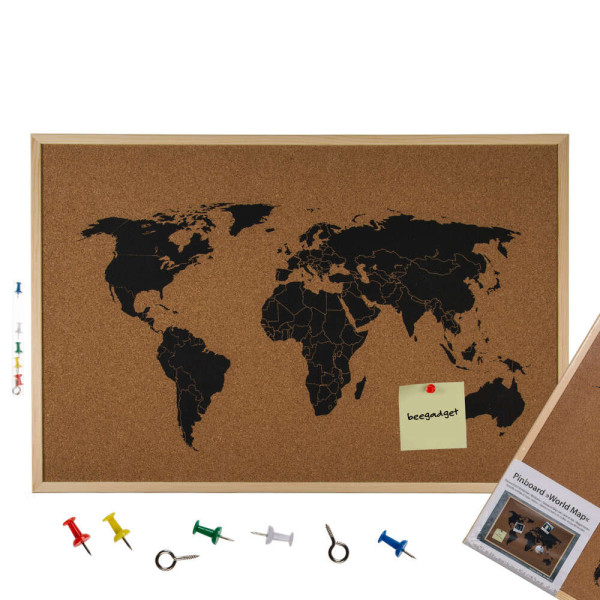 Πίνακας Ανακοινώσεων "World Map" 60 cm x 40 cm