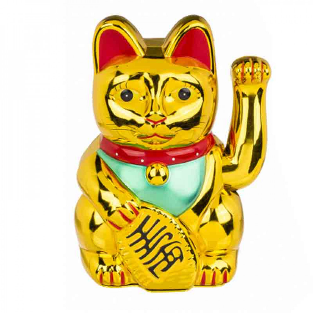 Τυχερή Γάτα Καλωσορίσματος Maneki Neko 20 Cm x 12 Cm x 10 Cm - Χρυσό