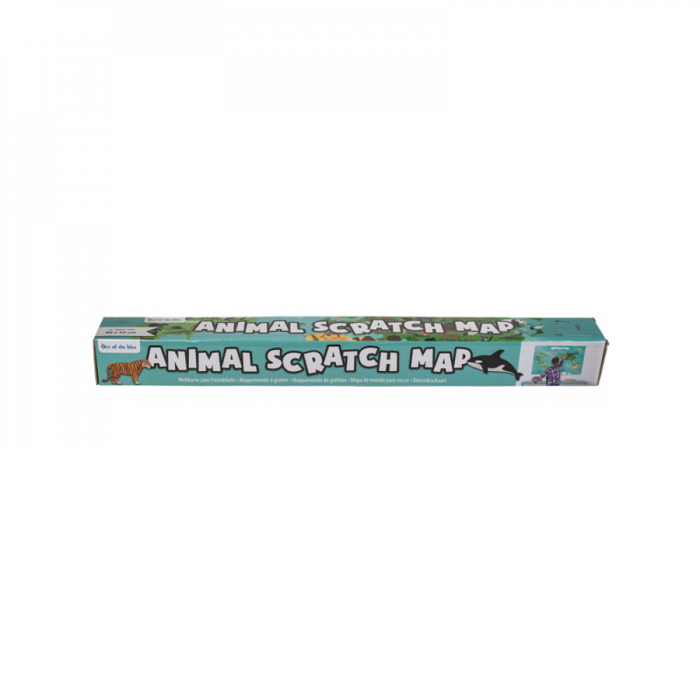 Παγκόσμιος χάρτης με ζώα Animal Scratch Map (88x52 cm)