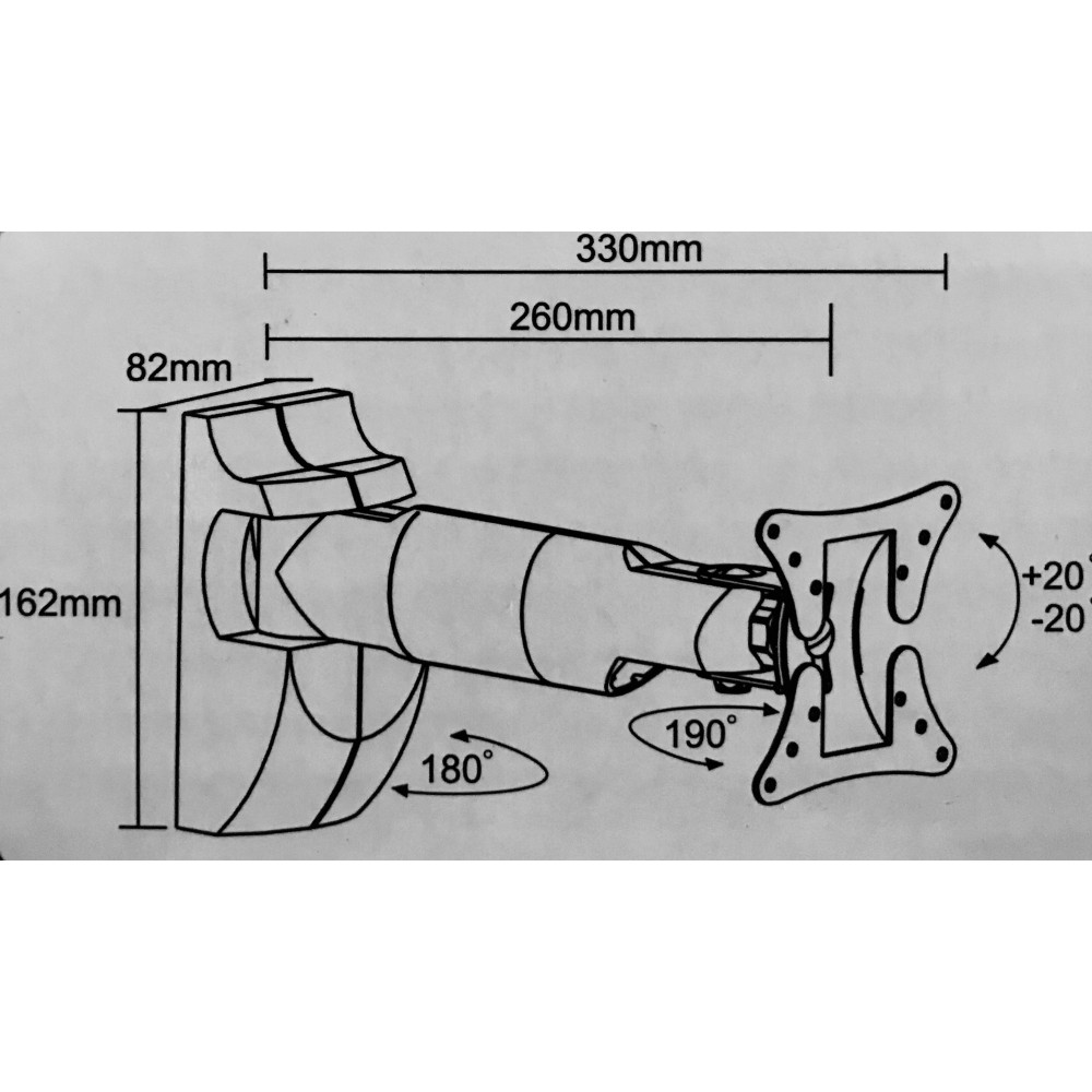 Επιτοίχια Βάση για οθόνες-τηλεοράσεις LCD - PLASMA 10" - 30" - LCD-502