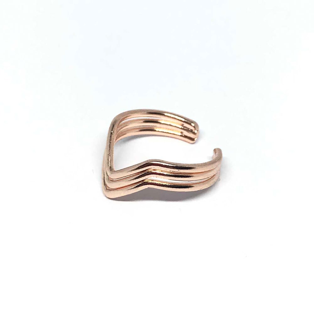 Δαχτυλίδι τριπλό V - Ροζ Χρυσό
