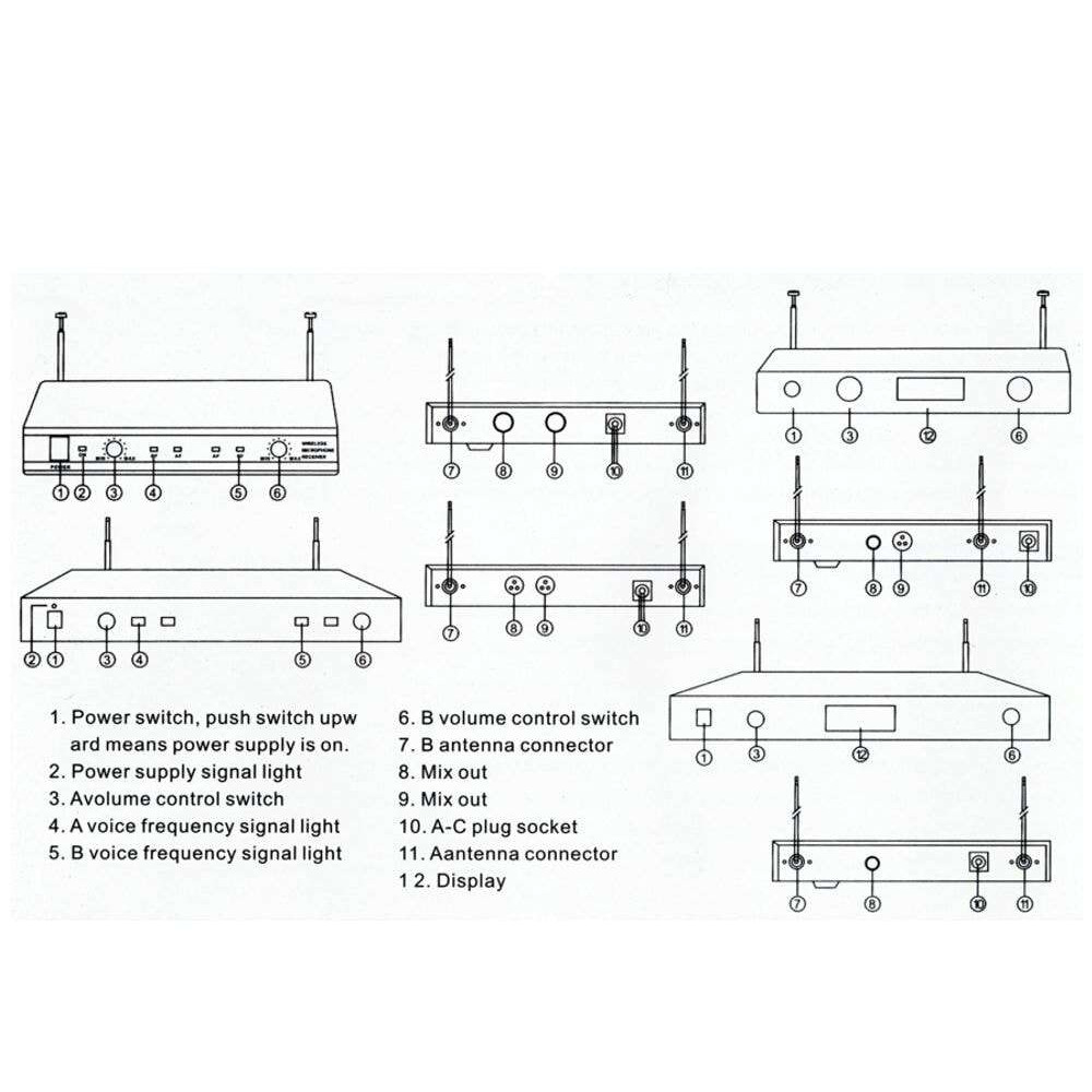 XSound XS-CS-6 σύστημα ασύρματων μικροφώνων VHF με 2 μικρόφωνα χειρός, 2 μικρόφωνα γραβάτας & 2 μικρόφωνα κεφαλής (Μαύρο)