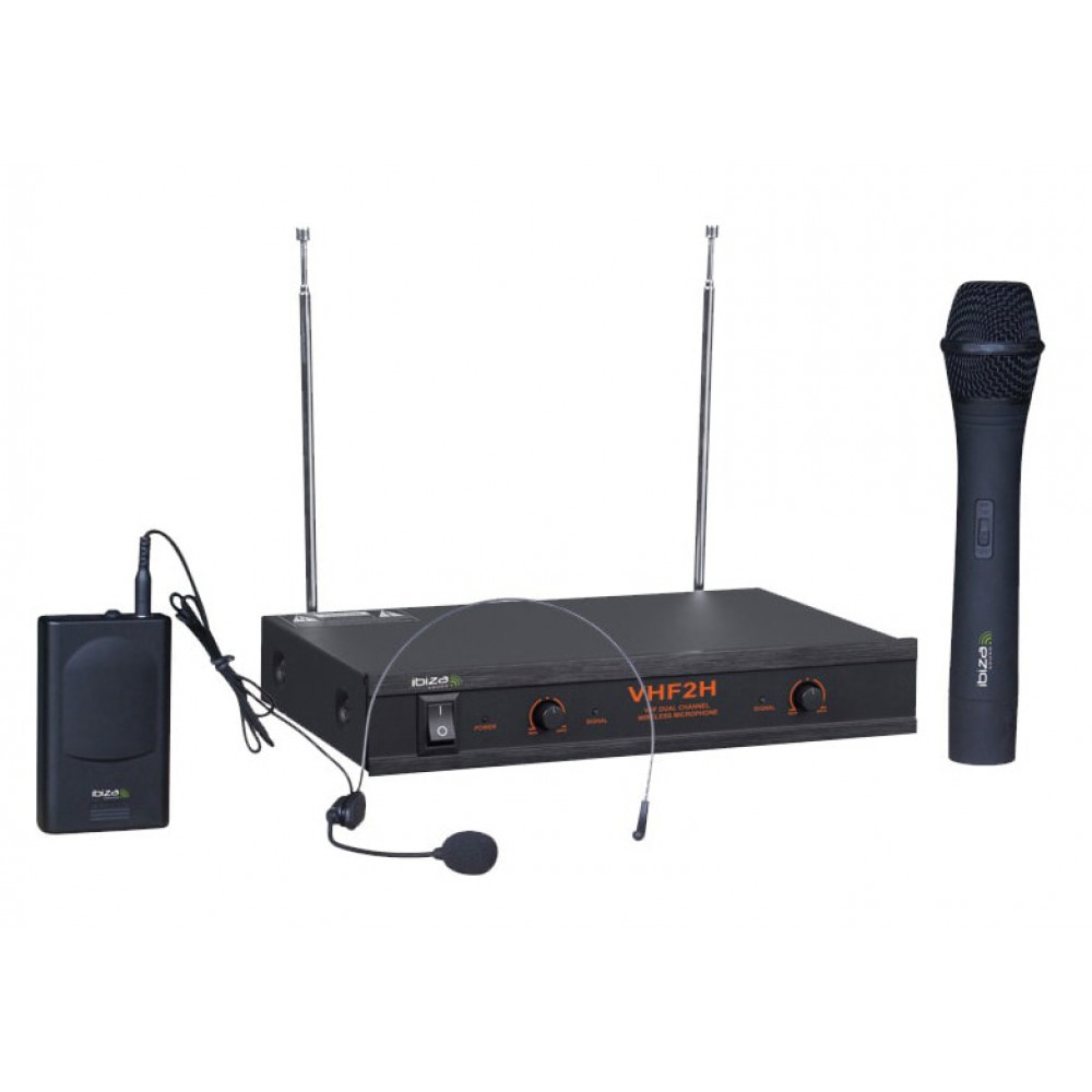 Ασύρματο Σύστημα Μικροφώνου δύο Καναλιών VHF - ibiza Sound VHF2H