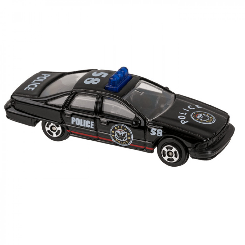 Αυτοκινητάκι Μινιατούρα Police Μαύρο 7,5 cm 
