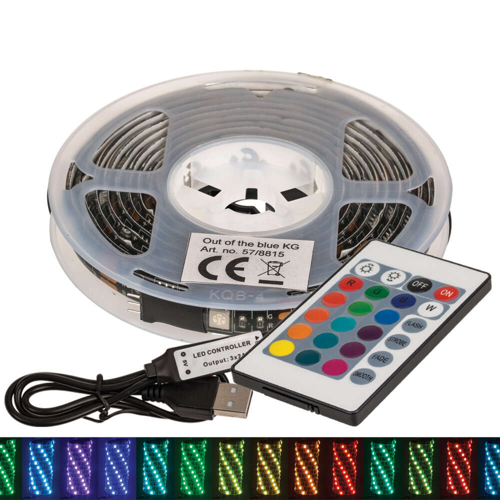 Αυτοκόλλητη Ταινία 150 LED 2m με RGB χρώματα 12V με χειριστήριο