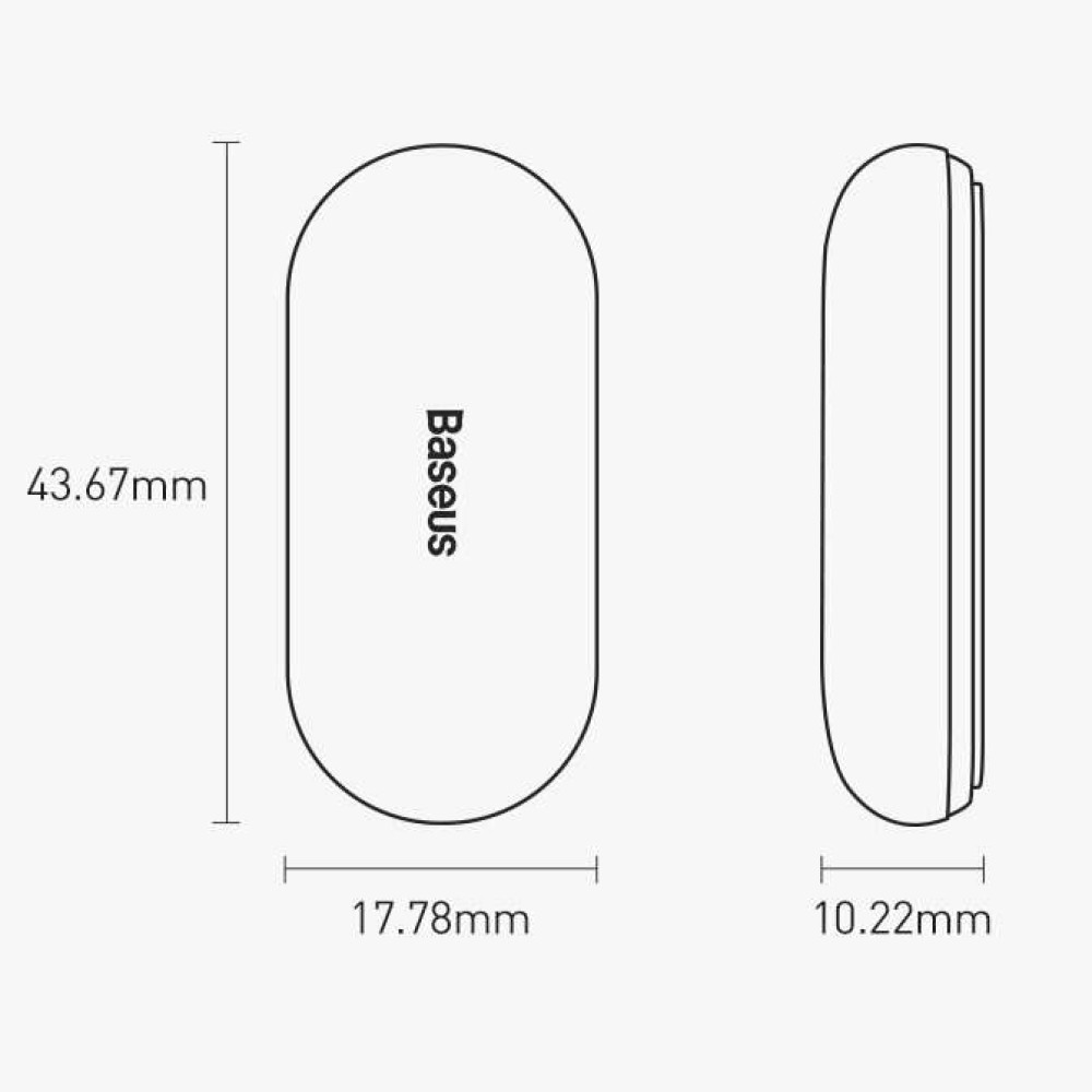 Baseus 2x αυτοκόλλητα εσωτερικά Led φωτιστικά αυτοκινήτου DGXW-01 (Μαύρο)