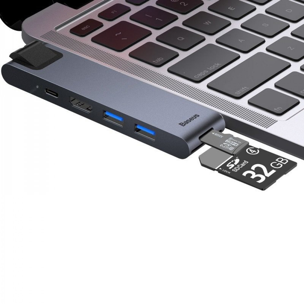 Baseus αντάπτορας 7 σε 1 Type-C to Multiport for MacBook CAHUB-L0G (Γκρι)