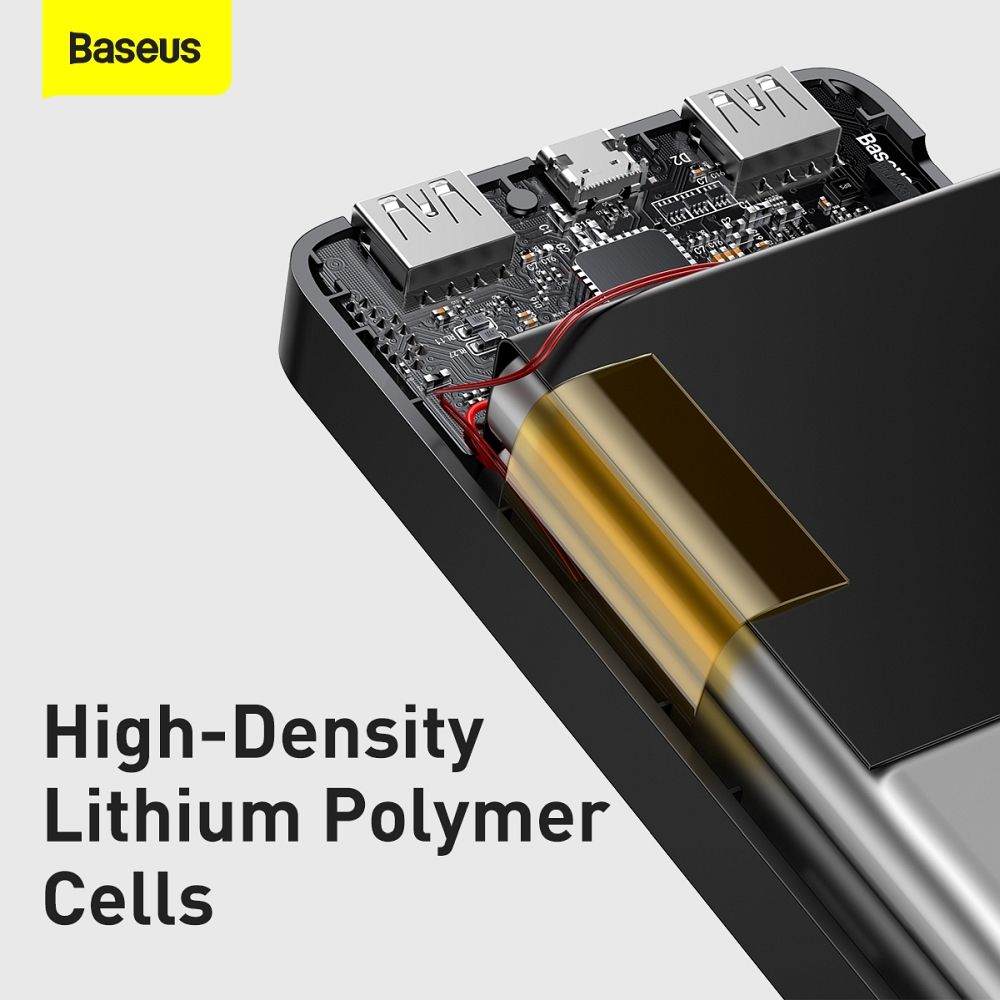 Baseus Bipow Digital Display Power Bank 20000mAh 15W με 2 Θύρες USB-A και Θύρα USB-C (Μαύρο)