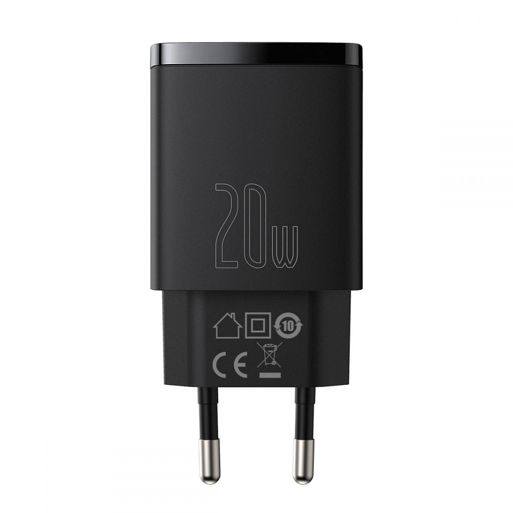 Baseus CCXJ-B01 Φορτιστής USB-A / Type-C QC3.0 20W (Μαύρο)