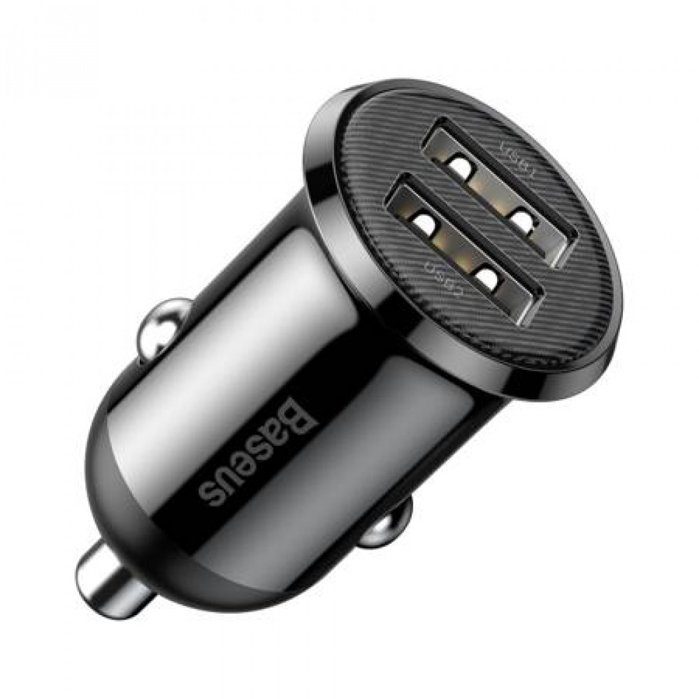 Baseus Grain Pro Φορτιστής Αυτοκινήτου 2x USB 4.8A CCALLP-01 (Μαύρο)