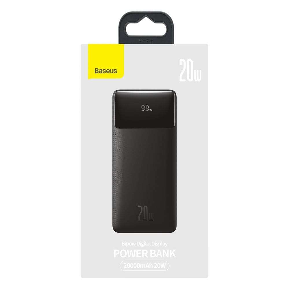 Baseus Power Bank Bipow 20000mAh με digital display 20W (Μαύρο)