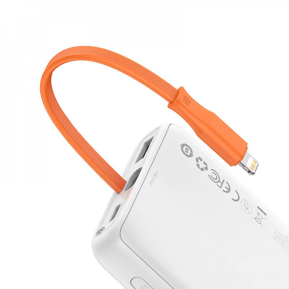 Baseus Power Bank PPBLK-A02 10000mAh 22.5W με USB-C καλώδιο (Λευκό)