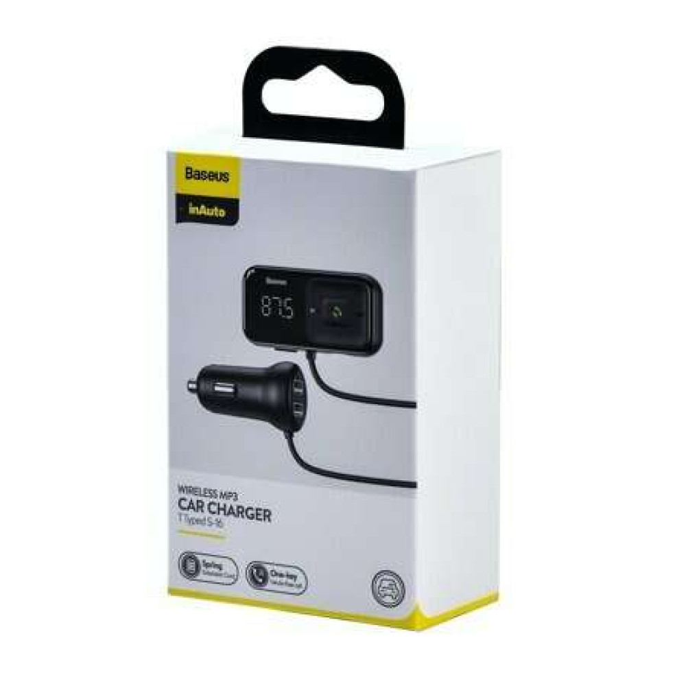 Baseus S-16 CCTM-E01 FM Transmitter Car Charger 2x USB 3.1A (Μαύρο)