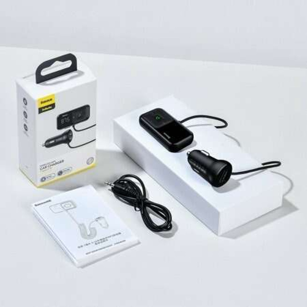 Baseus S-16 CCTM-E01 FM Transmitter Car Charger 2x USB 3.1A (Μαύρο)