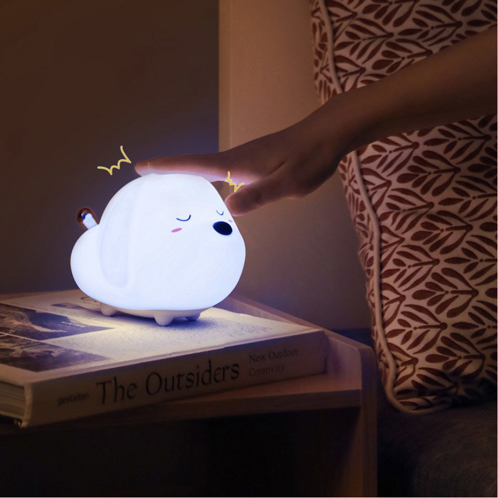 Baseus Silicone night light LED Cute Doggie φωτιστικό νυκτός σκυλάκι DGAM-B02 (Λευκό)