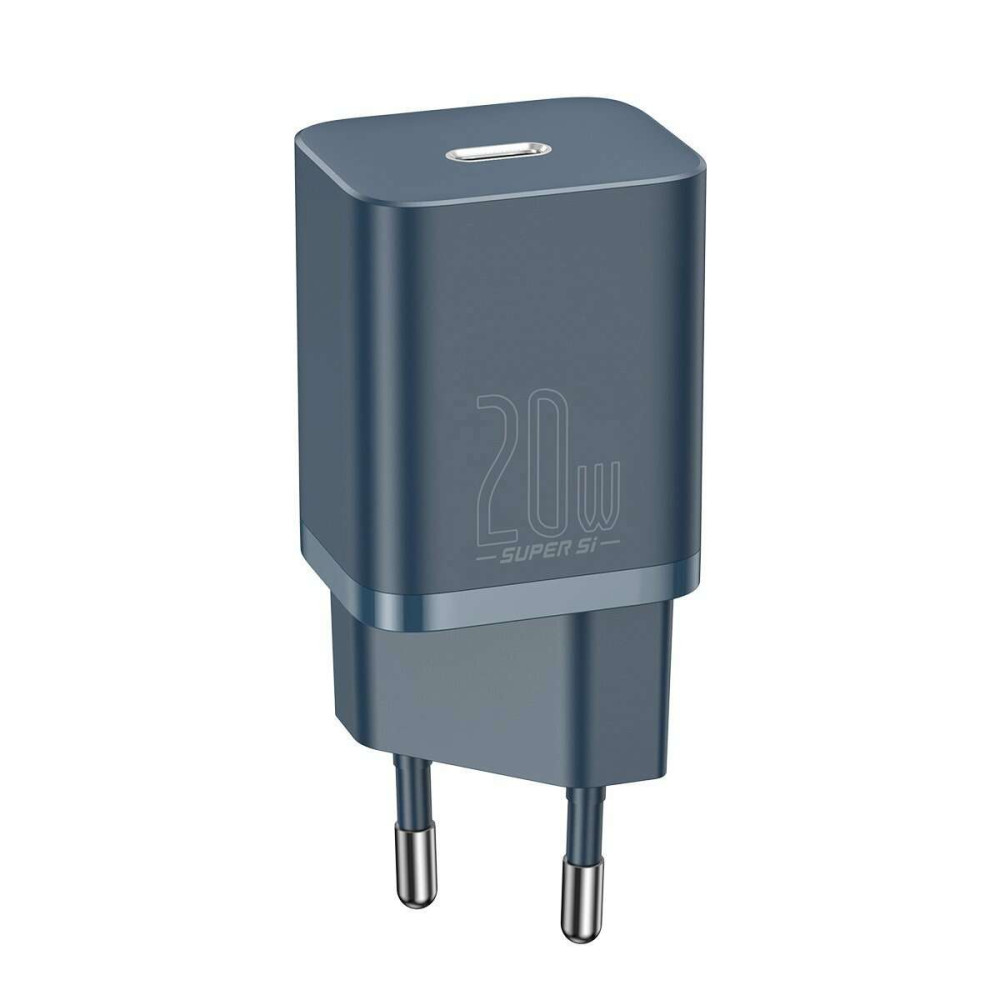 Baseus TZCCSUP-B03 Super Si Quick Charger 1C 20W Type-C με καλώδιο Lightning 1m (Μπλε)