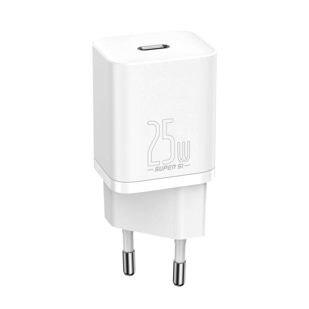 Baseus TZCCSUP-L02 Super Si Quick Charger 1C 25W Type-C με καλώδιο Type-C 1m (Λευκό)