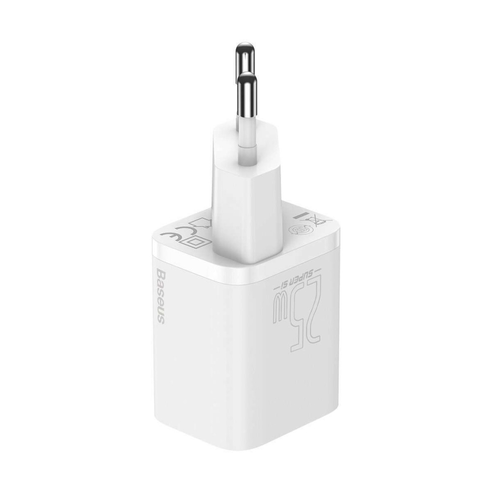 Baseus TZCCSUP-L02 Super Si Quick Charger 1C 25W Type-C με καλώδιο Type-C 1m (Λευκό)