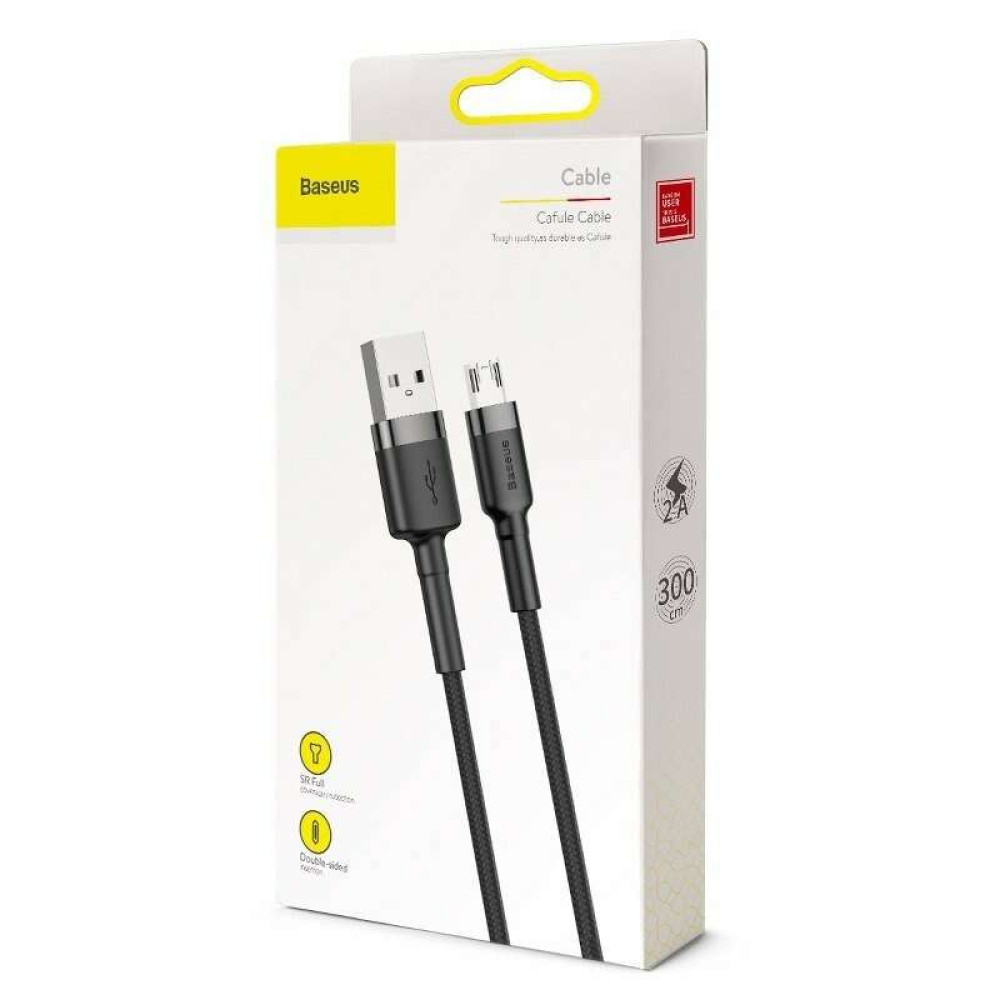 Καλώδιο Φόρτισης Baseus USB σε Micro USB CAMKLF-HG1 3m (Μαύρο - Γκρι)