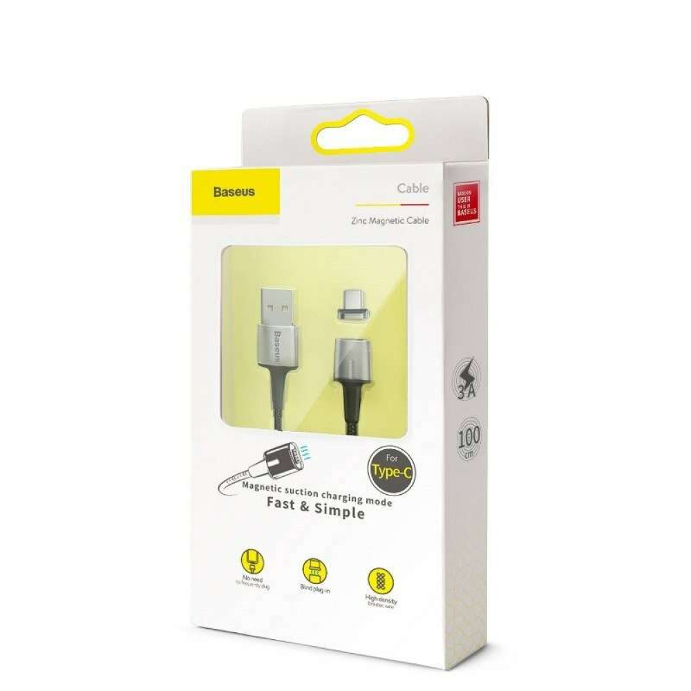 Μαγνητικό καλώδιο Φόρτισης Baseus Zinc Magnetic USB σε Lightning 3A CATXC-A01 1m (Μαύρο)