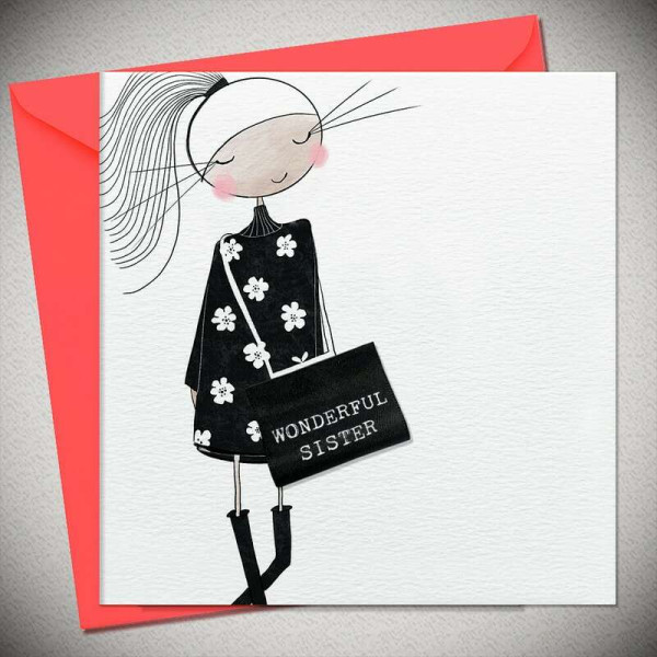 Bexyboo Ευχετήρια Κάρτα Wonderful Sister Χειροποίητη 15x15 cm