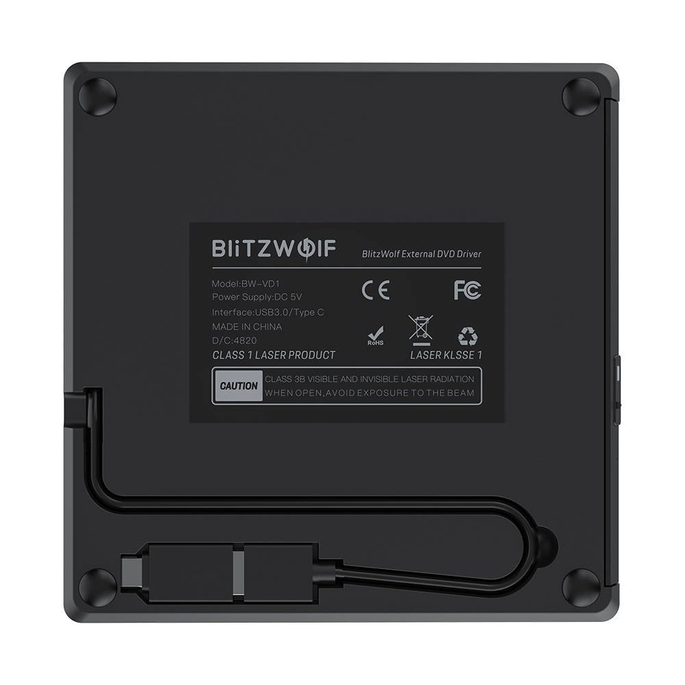 BlitzWolf BW-VD1 Εξωτερική Συσκευή DVD Player / Burner USB3.0 & Type-C