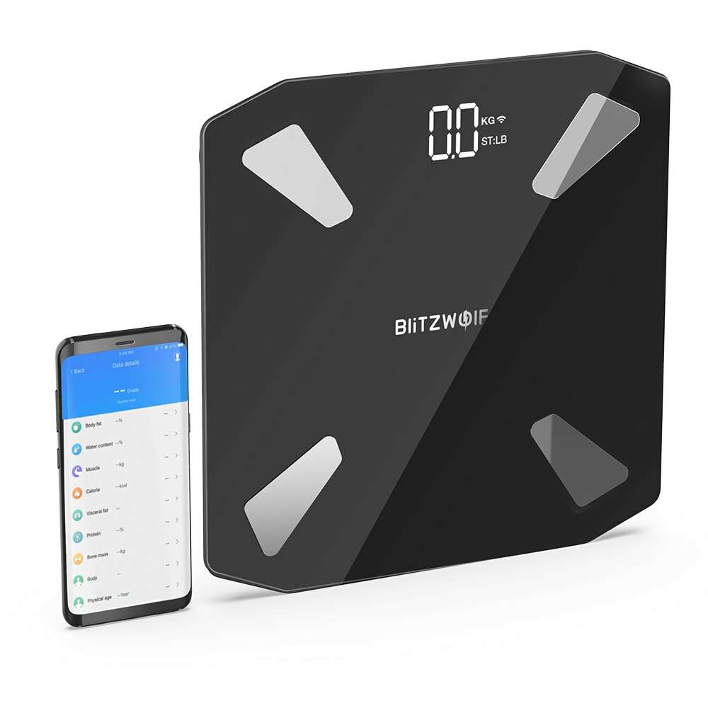 BlitzWolf Smart Body Fat Scale ζυγαριά BW-SC3 (Μαύρο)