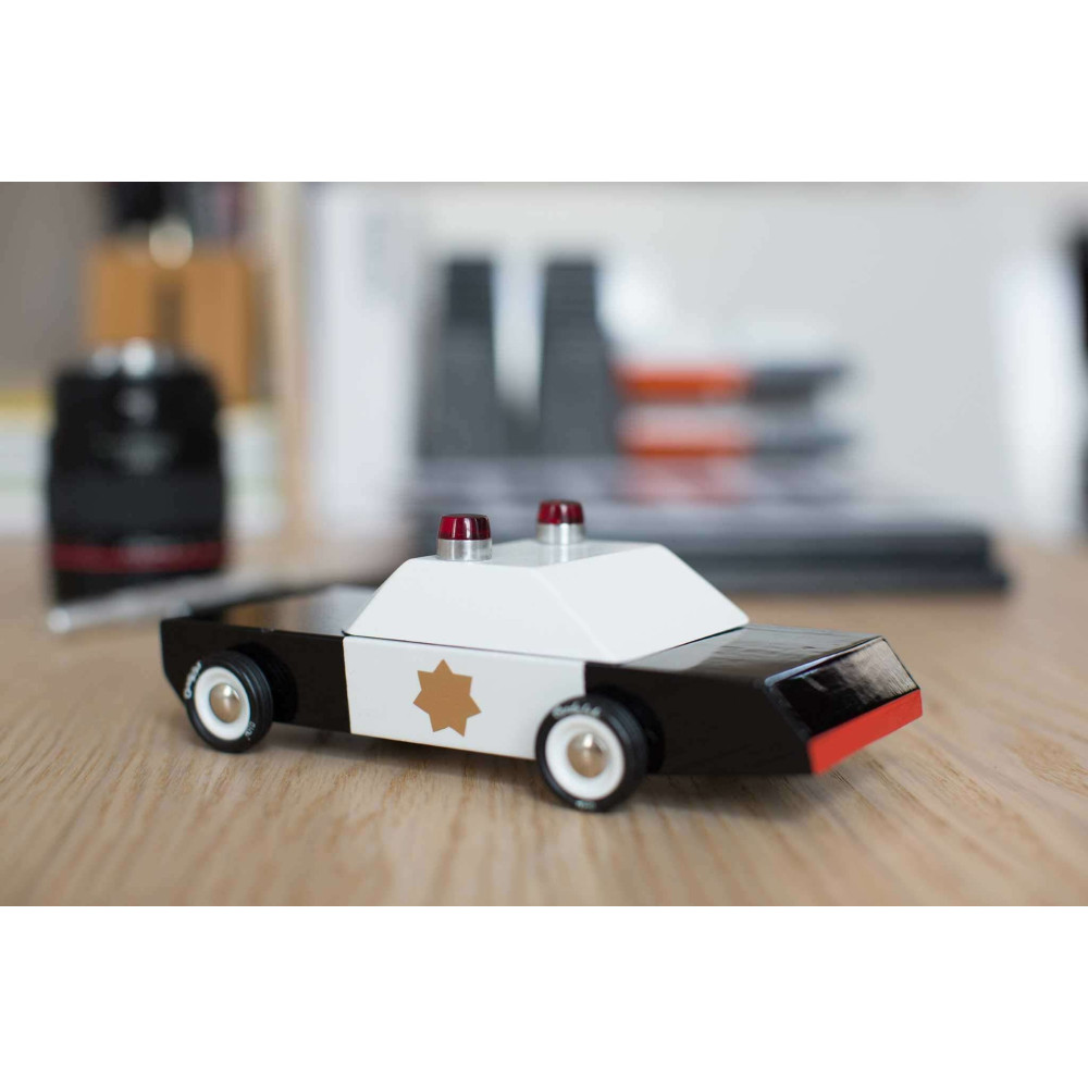 Candylab Candycar Ξύλινο Αστυνομικό Αυτοκίνητο Police Car (Μαύρο-Λευκό)