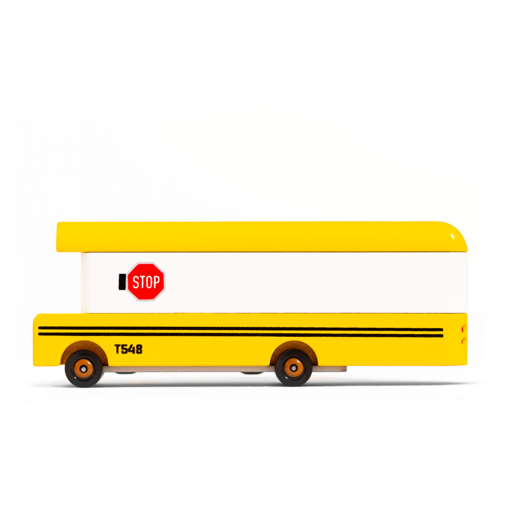 Candylab Candyvan Ξύλινο Σχολικό Λεωφορείο (Κίτρινο-Λευκό)