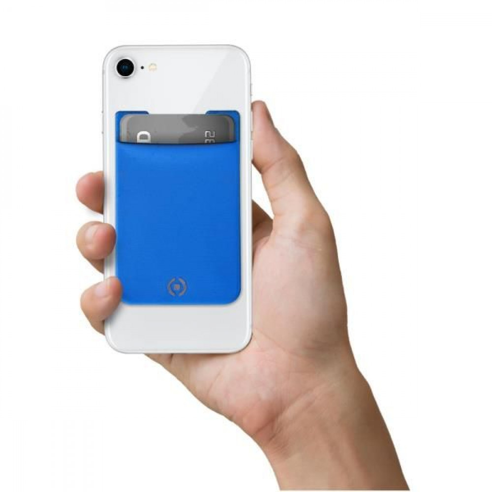 Celly αυτοκόλλητη θήκη καρτών για κινητά (Μπλε)