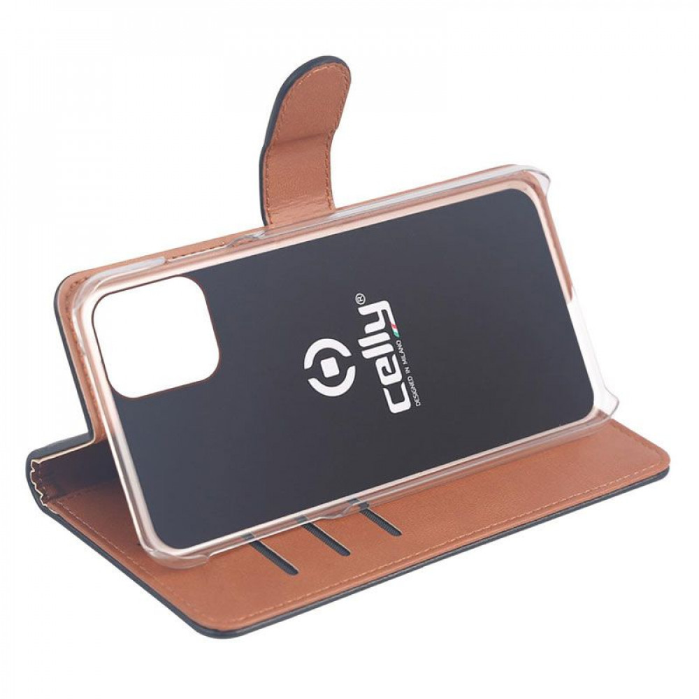 Celly Wally Book Case για Apple iPhone 12 Pro Max (Μαύρο)
