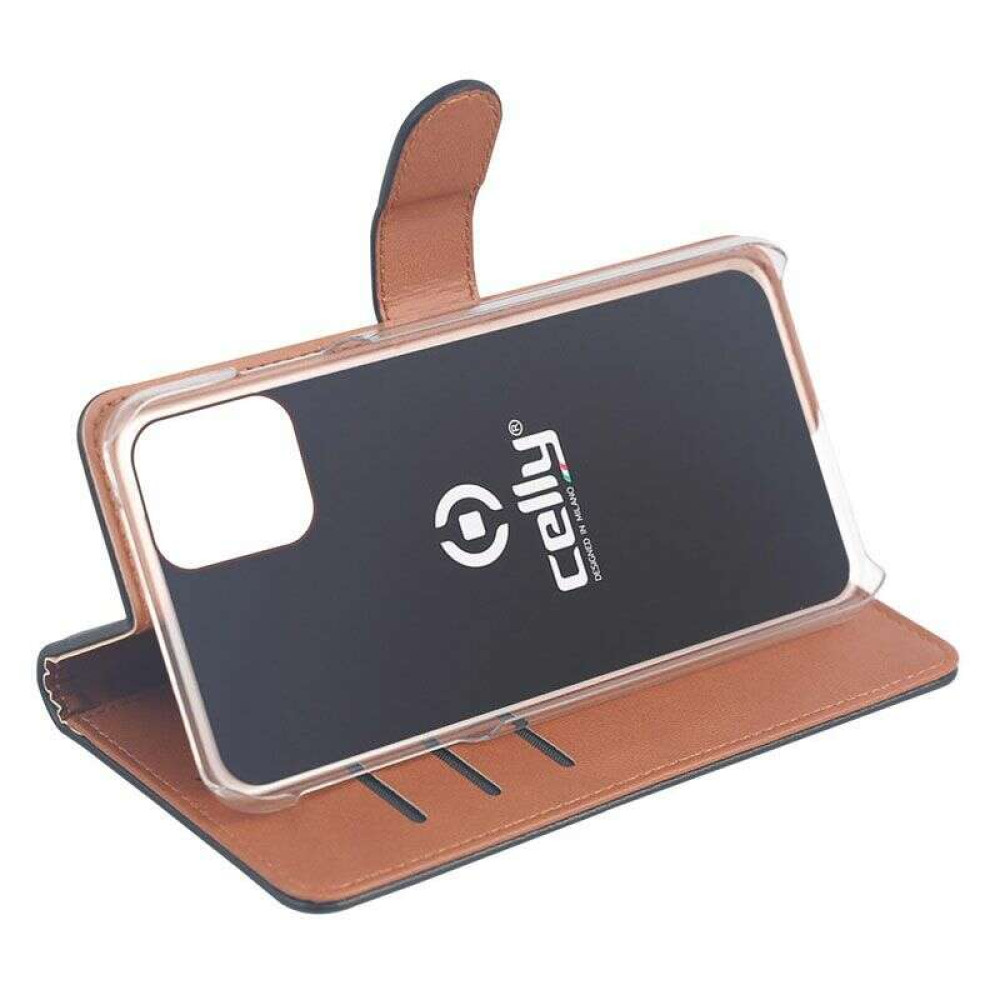 Celly Wally Book Case για Apple iPhone 12 / 12 Pro (Μαύρο)