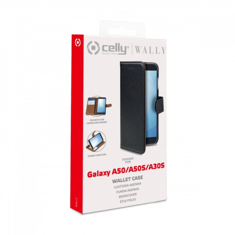 Celly Wally Book Θήκη για Samsung A50 / A30s / A50s (Μαύρο)  