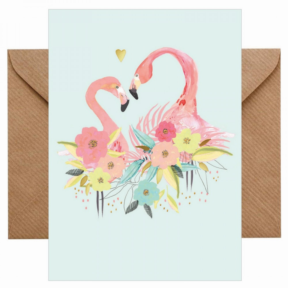 Chic Mic Ευχετήρια Κάρτα Flamingo Love Blanko