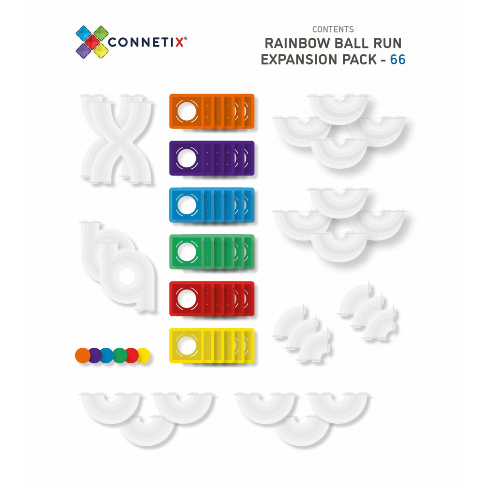 Connetix Ball Run Expansion Pack Μαγνητικά Τουβλάκια Κατασκευών 66τμχ