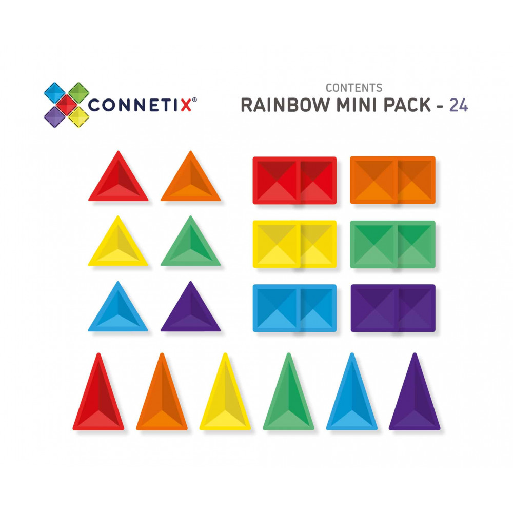 Connetix Rainbow Mini Pack Μαγνητικά Τουβλάκια Κατασκευών 24τμχ