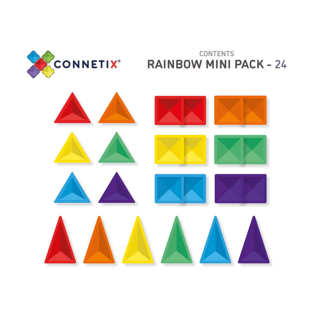 Connetix Rainbow Mini Pack Μαγνητικά Τουβλάκια Κατασκευών 24τμχ