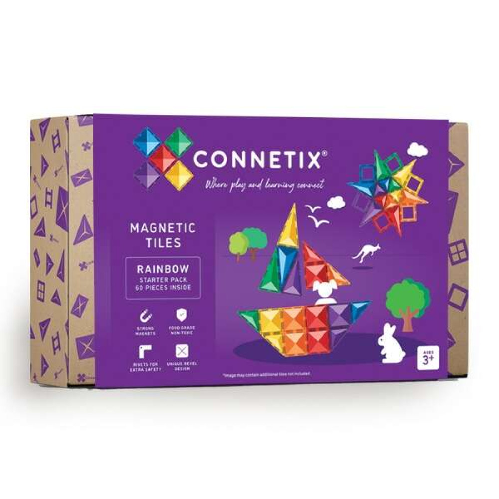 Connetix Rainbow Starter Μαγνητικά Τουβλάκια Κατασκευών 60τμχ.