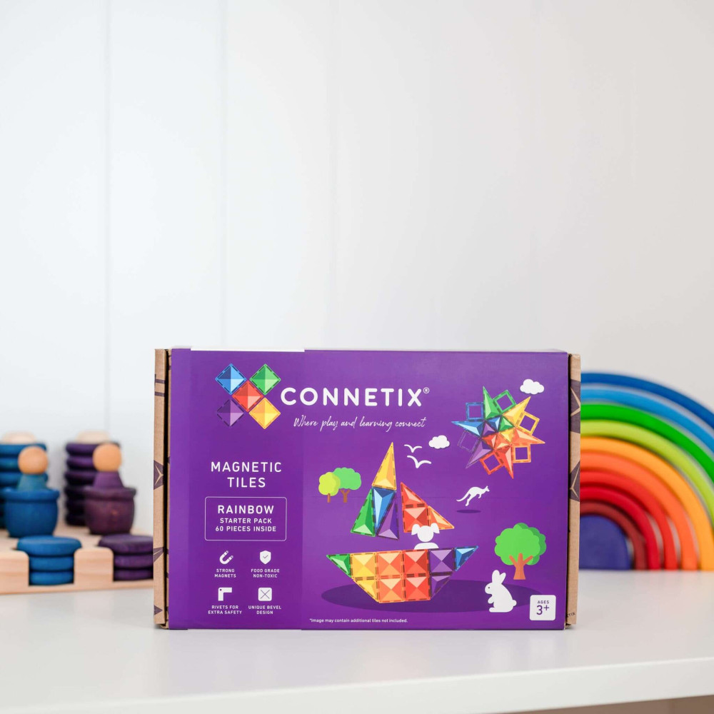 Connetix Rainbow Starter Μαγνητικά Τουβλάκια Κατασκευών 60τμχ.