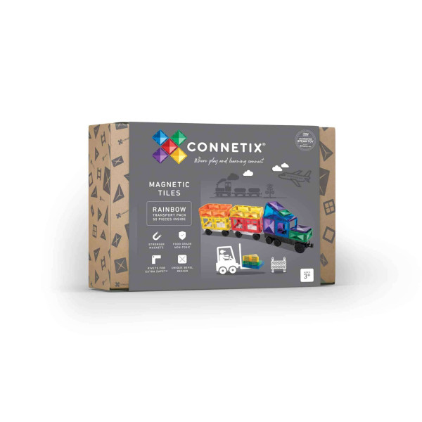 Connetix Rainbow Transport Μαγνητικά Τουβλάκια Κατασκευών 50τμχ.