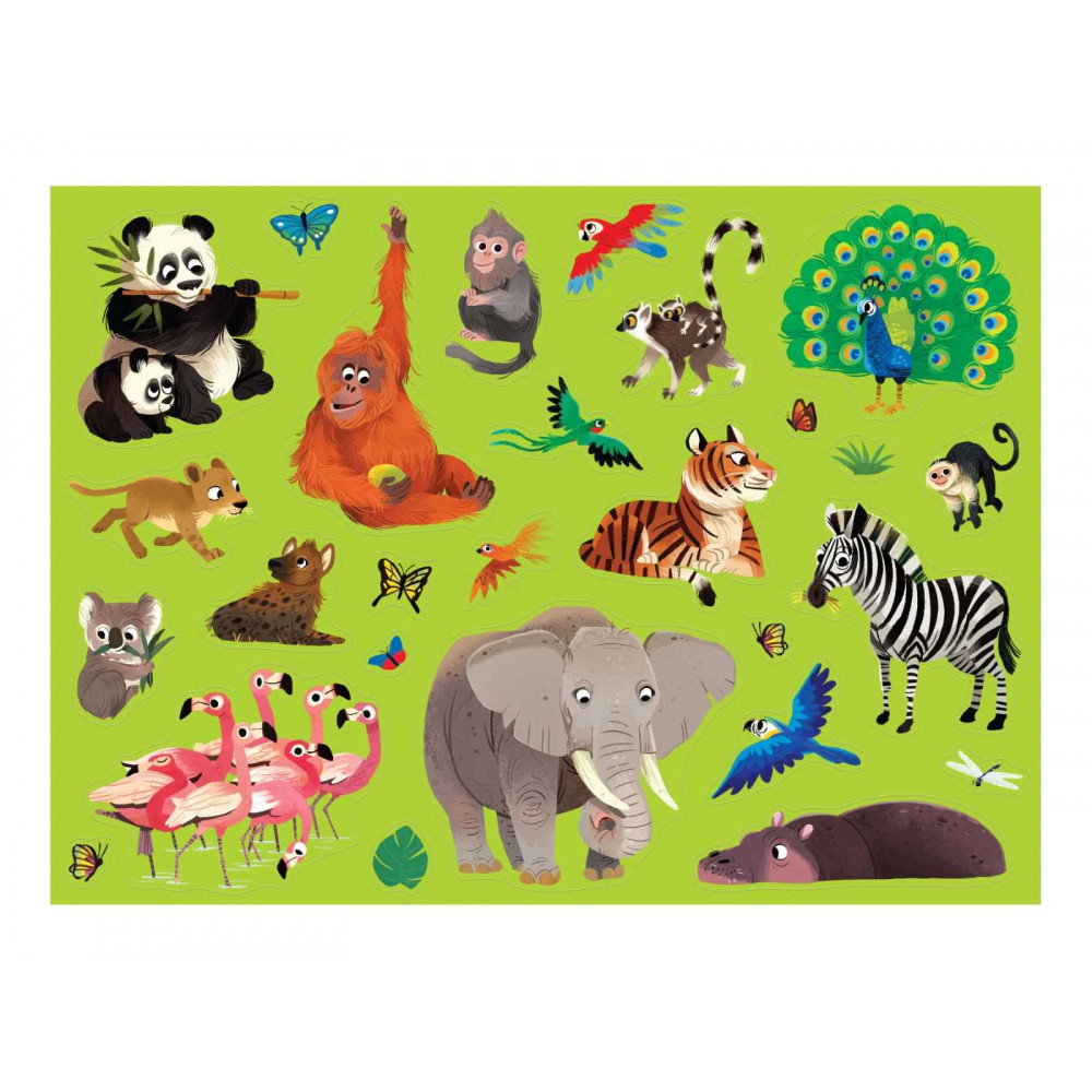 Crocodile Creek Αφίσα για ζωγραφική με κηρομπογιές "Ζώα της Ζούγκλας"