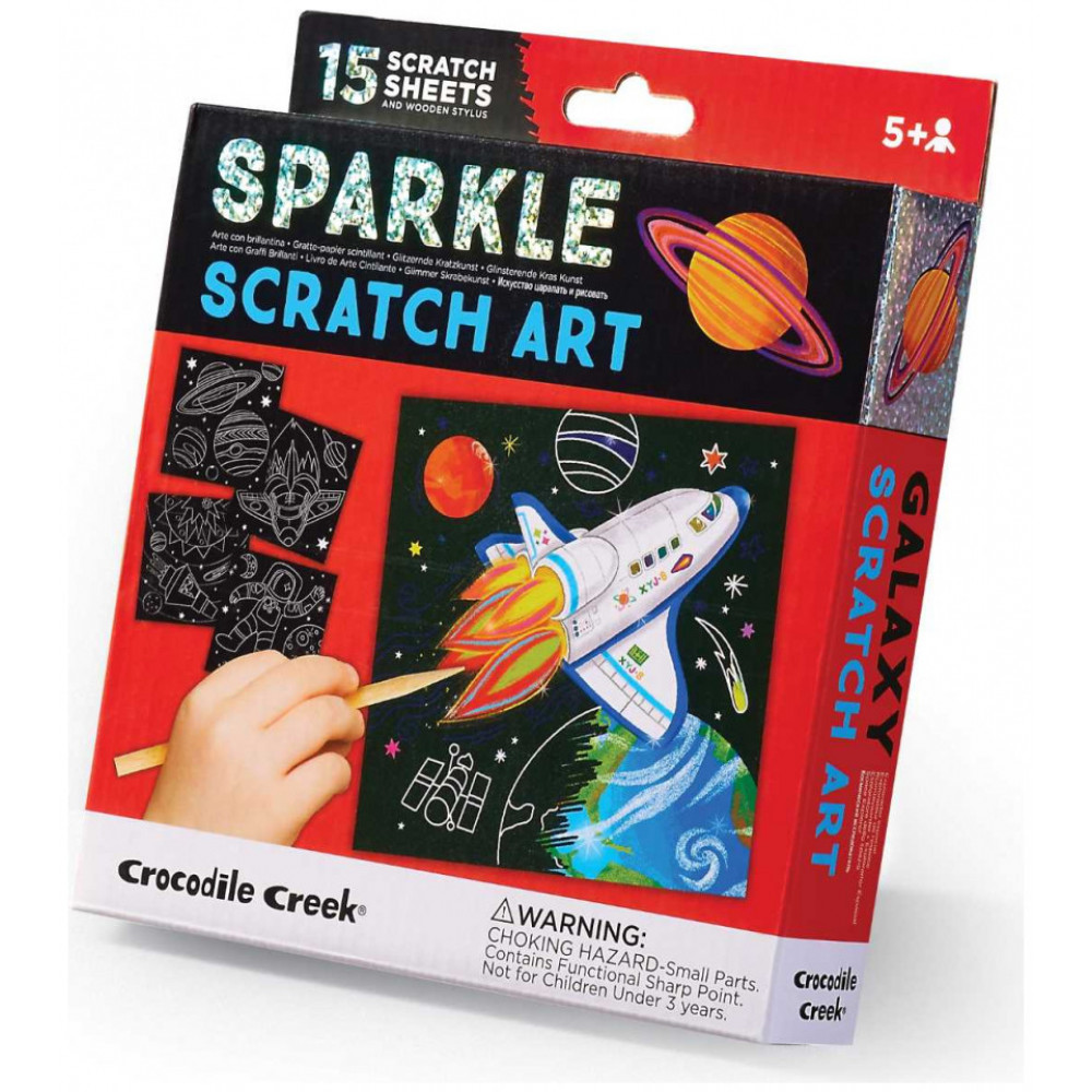 Crocodile Creek Σετ Ζωγραφικής Sparkle Scratch Art Διάστημα