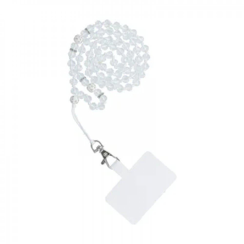 Crystal Diamond Λουράκι Λαιμού για Κινητά με μήκος 74cm (Λευκό)