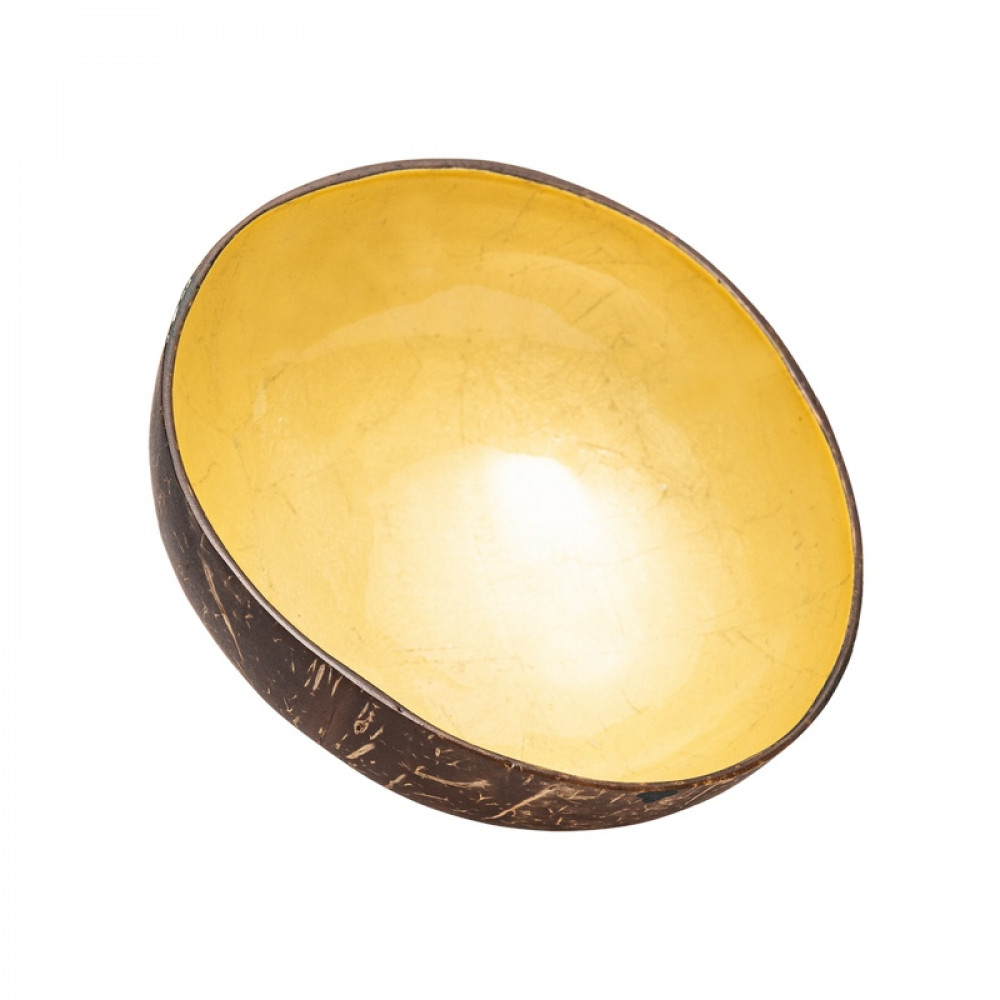 Deco Coconut Bowl Shiny Yellow (DCB105) 13x15cm