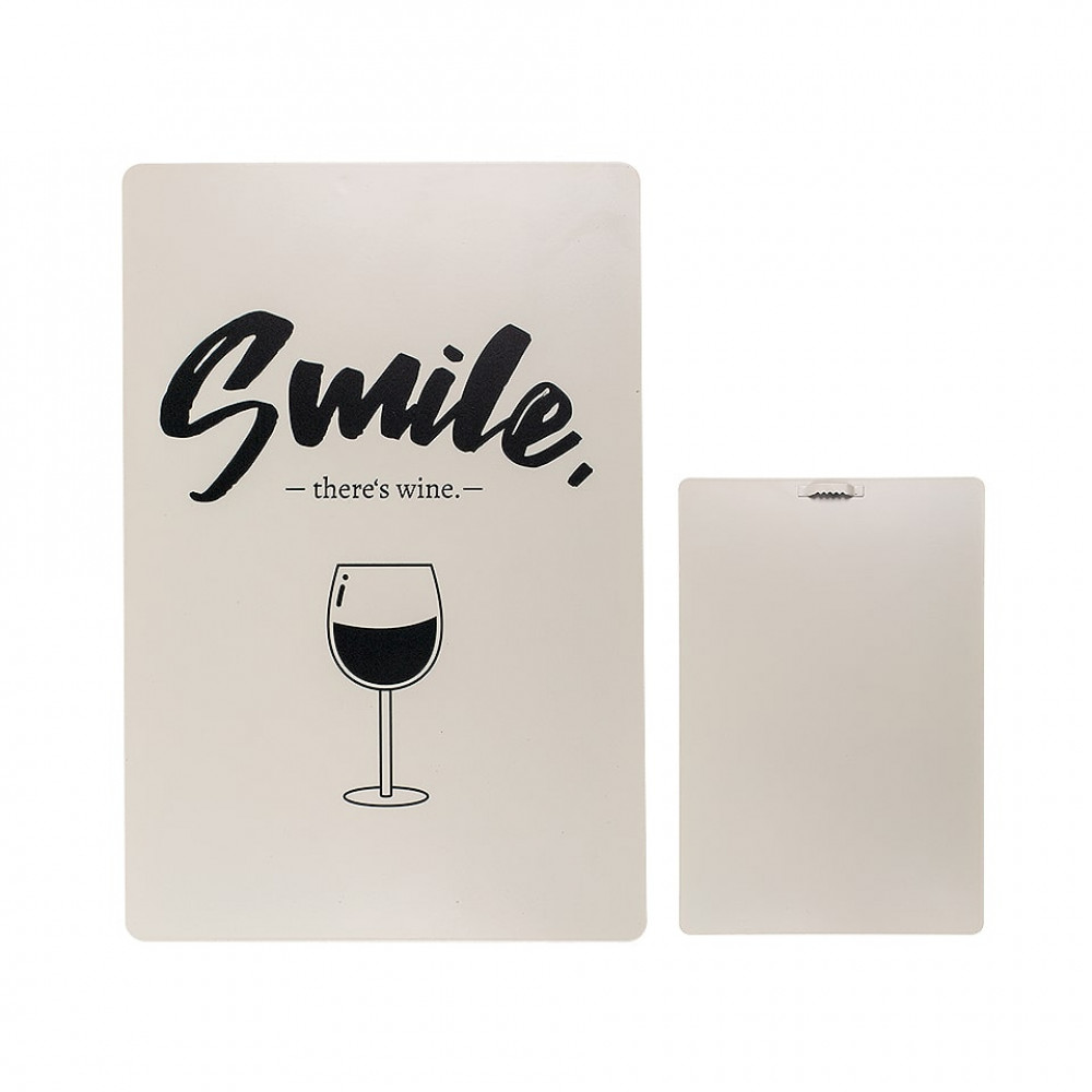 Διακοσμητική μεταλλική πινακίδα Smile, there's wine - 20x30cm
