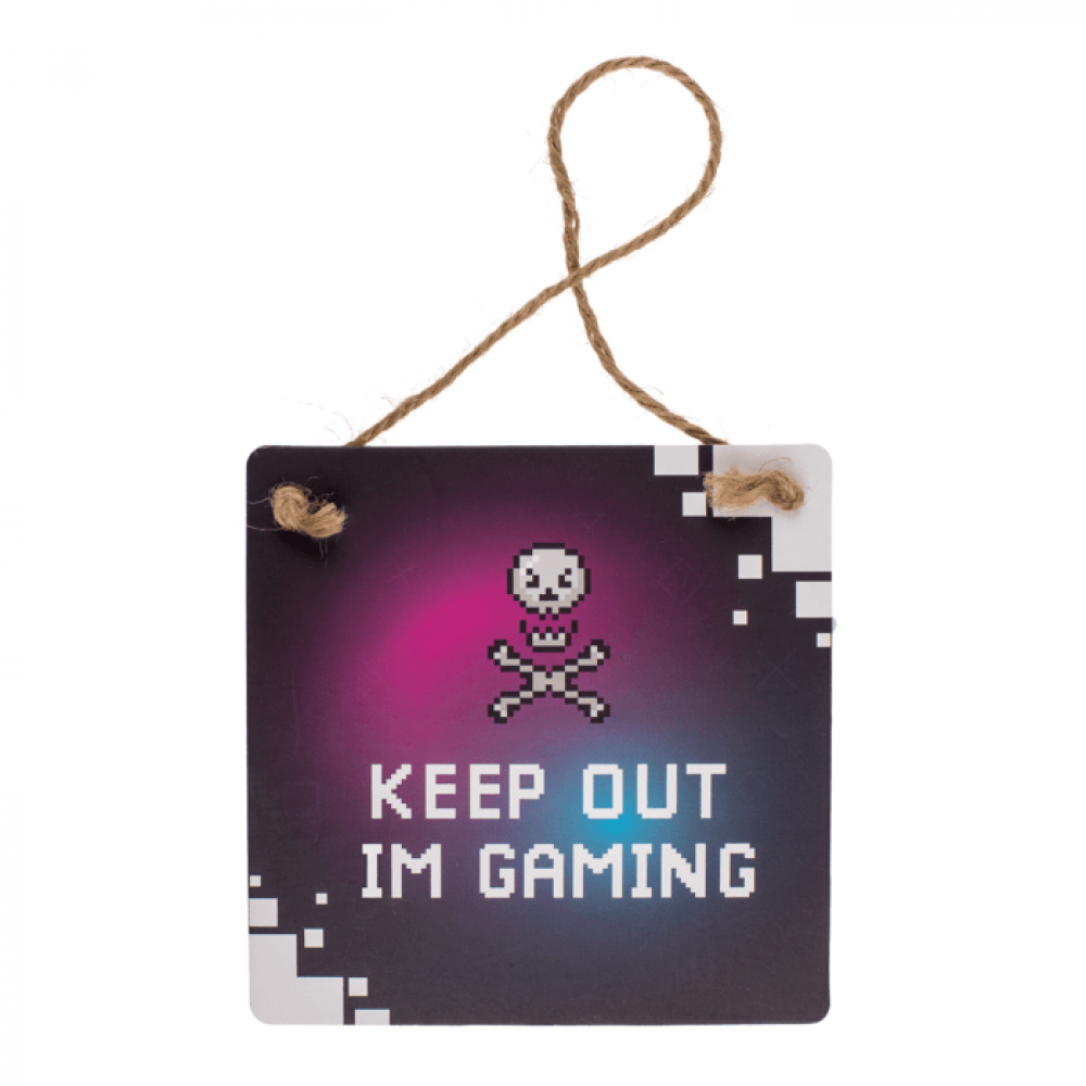 Διακοσμητική Πινακίδα Τοίχου από χαρτόνι "Keep Out. I am Gaming" - 18 x 18cm